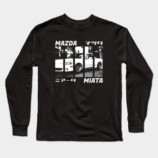 Mazda Miata MX-5 NB Black 'N White 3 (Black Version) Long Sleeve T-Shirt